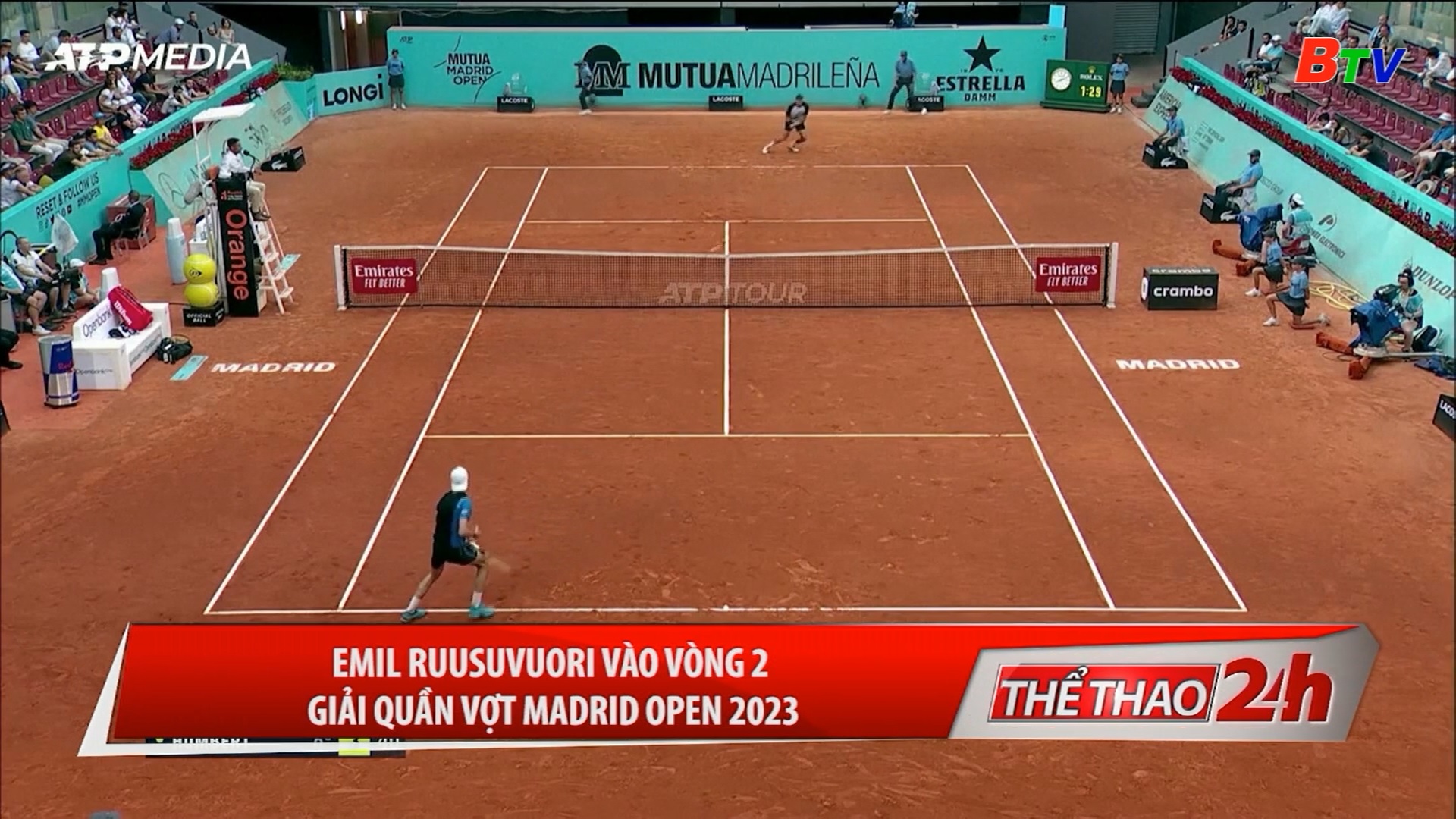 Emil Ruusuvuori vào vòng 2 Giải quần vợt Madrid Open 2023
